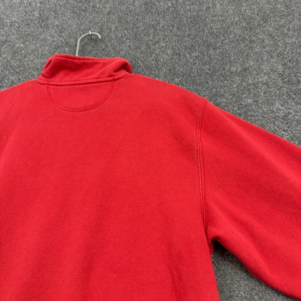 Boston University Blue 84 Quarter Zip Pullover L Red Cotton Blend Mock Neck Gorp